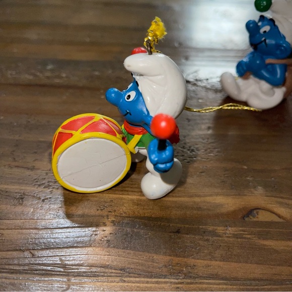 Vintage 5-Piece Smurf Christmas Ornament Set - Picture 5 of 10